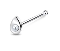 Pear Pearl Silver Bone Nose Stud NSKD-202p 